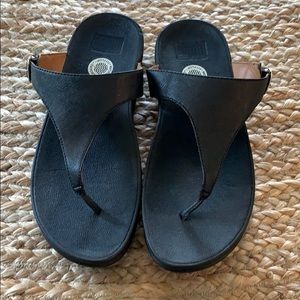 Fitflop Black Thong Sandals Size 10